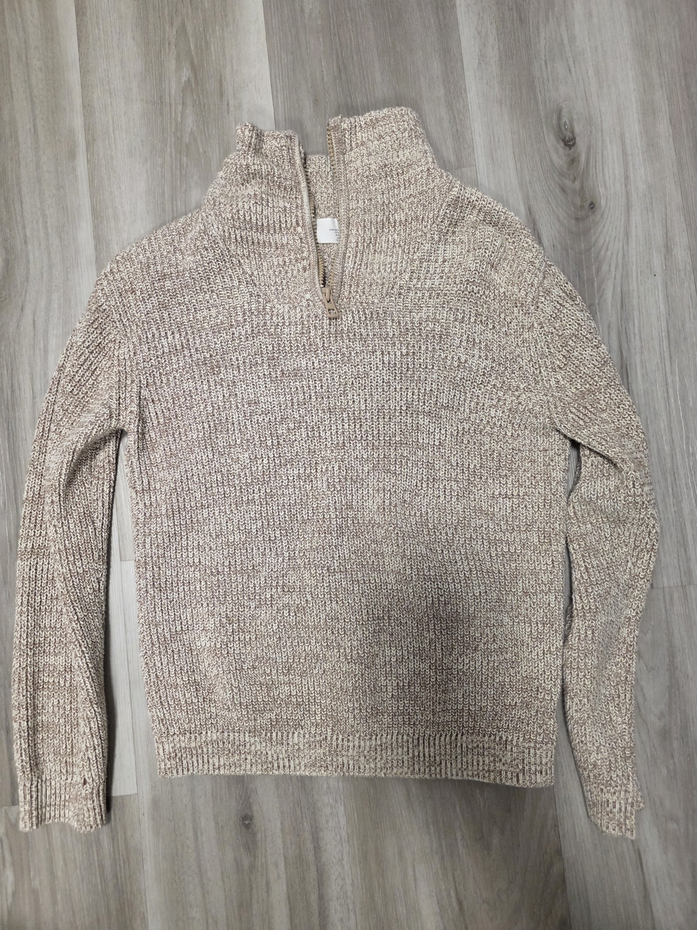 Kids Half-Zip Pullover Sweater Jacket - Beige